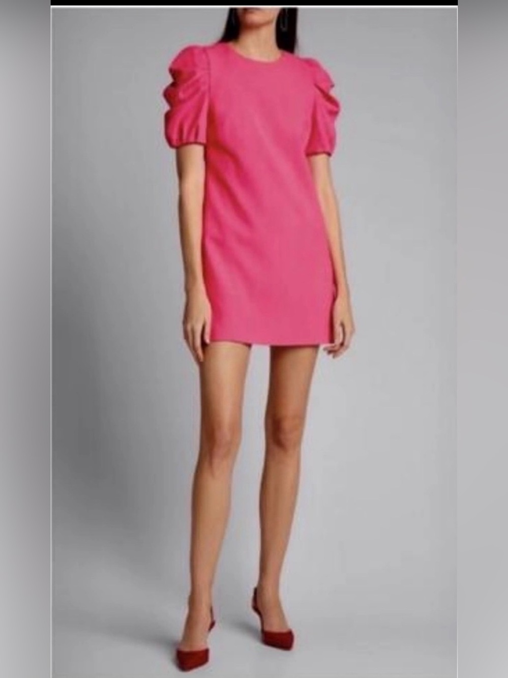 Tuckernuck  Stella Puff Sleeve Shift Dress from Pomander Place Hot Pink Small